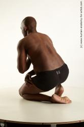 Underwear Man Black Slim Bald Standard Photoshoot Academic
